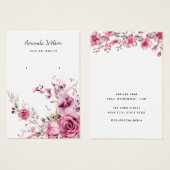 Moderne Elegante florale roze waterverf display ka Visitekaartje (Voorkant /achterkant)