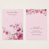 Moderne Elegante florale roze waterverf display ka Visitekaartje (Voorkant /achterkant)