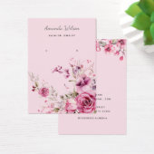 Moderne Elegante florale roze waterverf display ka Visitekaartje (Bureau)