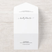 Moderne elegante folie foto overlay bruiloft all in one uitnodiging (Buiten)