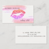 Moderne elegante Folie penseelstreek, glitter lips Visitekaartje (Voorkant / Achterkant)