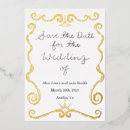 Moderne Elegante Folie Save the Date  Uitnodiging