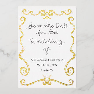 Moderne Elegante Folie Save the Date Uitnodiging