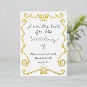 Moderne Elegante Folie Save the Date Uitnodiging (Staand Voorkant)