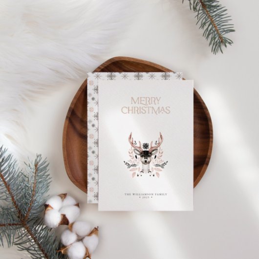 Moderne, elegante Folie voor kerstmis Roos, niet-f Folie Uitnodiging