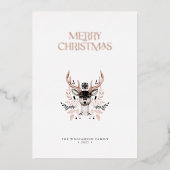 Moderne, elegante Folie voor kerstmis Roos, niet-f Uitnodiging (Voorkant)