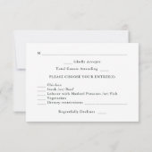 Moderne Elegante Forest Green White Winter Wedding RSVP Kaartje (Achterkant)