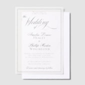 Moderne elegante formele kalligrafie bruiloft vellum uitnodigingen (Offset)