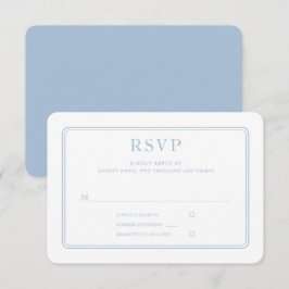 Moderne Elegante Formele Poederblauwe Huwelijk RSVP Kaartje