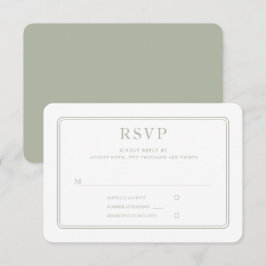 Moderne Elegante Formele Saliegroene Trouw RSVP Kaartje
