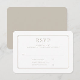 Moderne Elegante Formele Taupe Bruiloft RSVP Kaartje