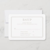 Moderne Elegante Formele Taupe bruiloft RSVP Kaartje (Voorkant)