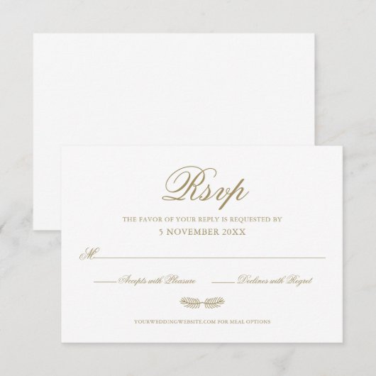 Moderne elegante formele winter voor de lente scri RSVP kaartje (Voorkant / Achterkant)