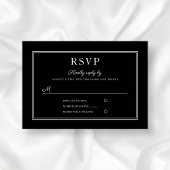 Moderne Elegante Formele Zwarte Huwelijk RSVP Kaar