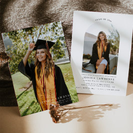 Moderne elegante foto afstudeerfeest uitnodigen kaart