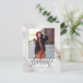 moderne, elegante foto afstuderen briefkaart (Staand voorkant)