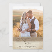 Moderne Elegante Foto Agenda Rustieke Houten Huwel Save The Date (Achterkant)
