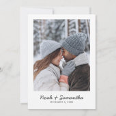 Moderne, elegante foto-agenda - Wit huwelijk eenvo Save The Date (Achterkant)