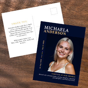 Moderne elegante foto begrafenis / gedenkteken Dan Briefkaart