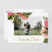 Moderne elegante foto, behalve de date bruiloft aankondigingskaart (Voorkant / Achterkant)