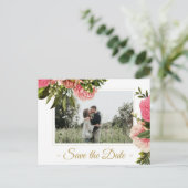 Moderne elegante foto, behalve de date bruiloft aankondigingskaart (Staand voorkant)