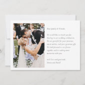 Moderne Elegante Foto Beste Dag Ooit Trouwen Bedankkaart (Achterkant)