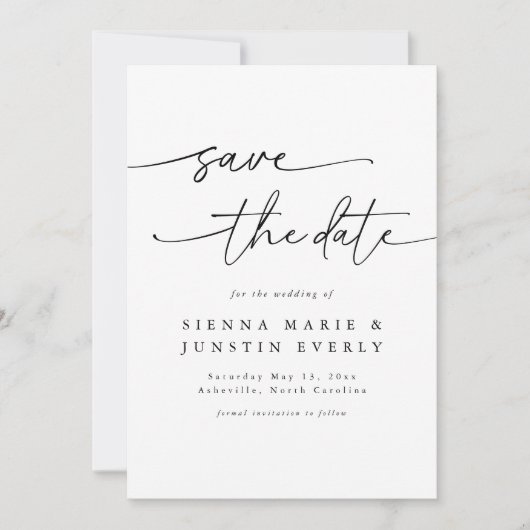 Moderne elegante foto Bewaar de datum Kaart (Voorkant)