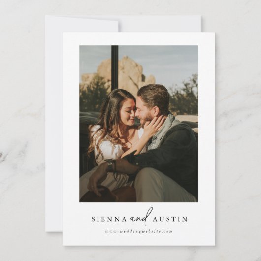 Moderne elegante foto Bewaar de datum Kaart (Achterkant)