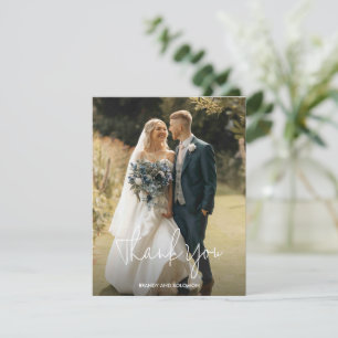 Moderne Elegante Foto Bruiloft Bedankkaart
