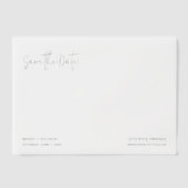 Moderne Elegante Foto Bruiloft Bewaar de Datum Vellum Uitnodigingen (Voorkant)