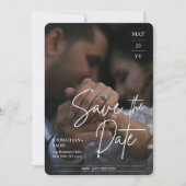Moderne Elegante Foto Bruiloft Save The Date (Voorkant)