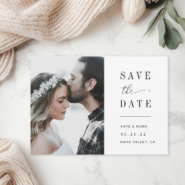 Moderne Elegante Foto Bruiloft Save The Date