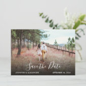Moderne elegante foto bruiloft Save the Date Kaart (Staand voorkant)