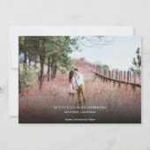 Moderne elegante foto bruiloft Save the Date Kaart (Achterkant)