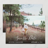 Moderne elegante foto bruiloft Save the Date Kaart (Voorkant / Achterkant)