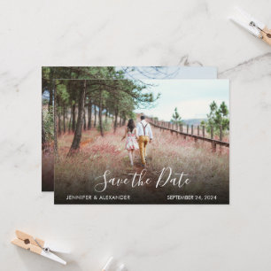 Moderne elegante foto bruiloft Save the Date Kaart