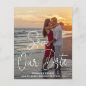 Moderne Elegante Foto Budget Bruiloft Save the Dat (Voorkant)