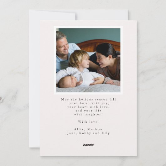 Moderne Elegante Foto Collage Krans Kerstmis Feestdagenkaart (Achterkant)