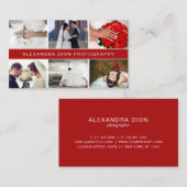 Moderne, elegante foto-collage trouwfotografie visitekaartje (Voorkant / Achterkant)