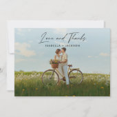 Moderne Elegante Foto Dank u bruiloft Kaart (Voorkant)