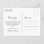 Moderne elegante foto Eenvoudige bruiloft dank u Briefkaart (Achterkant)