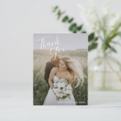 Moderne elegante foto Eenvoudige bruiloft dank u Briefkaart (Staand voorkant)