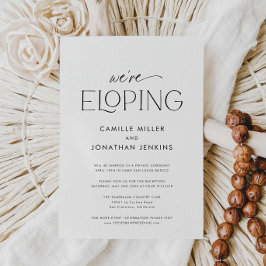 Moderne Elegante Foto Elopement Receptie Kaart