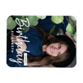 Moderne Elegante Foto Eucalyptus Verjaardagscadeau Magneet (Horizontaal)