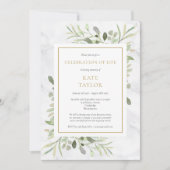 Moderne Elegante Foto-Funerair Levensfeest Kaart (Voorkant)