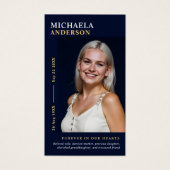 Moderne Elegante Foto Gedenkteken Gebed Kaart (Voorkant)