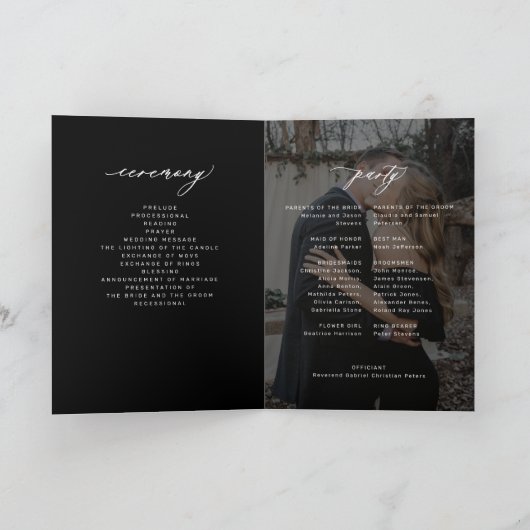 Moderne elegante foto gevouwen trouwen programma (Binnen)