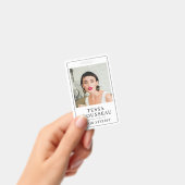 Moderne Elegante Foto Haarstylist QR Code Badge (Handheld)