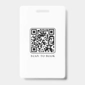Moderne Elegante Foto Haarstylist QR Code Badge (Achterkant)