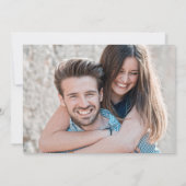 Moderne elegante foto handgeschreven bruiloft save the date (Achterkant)